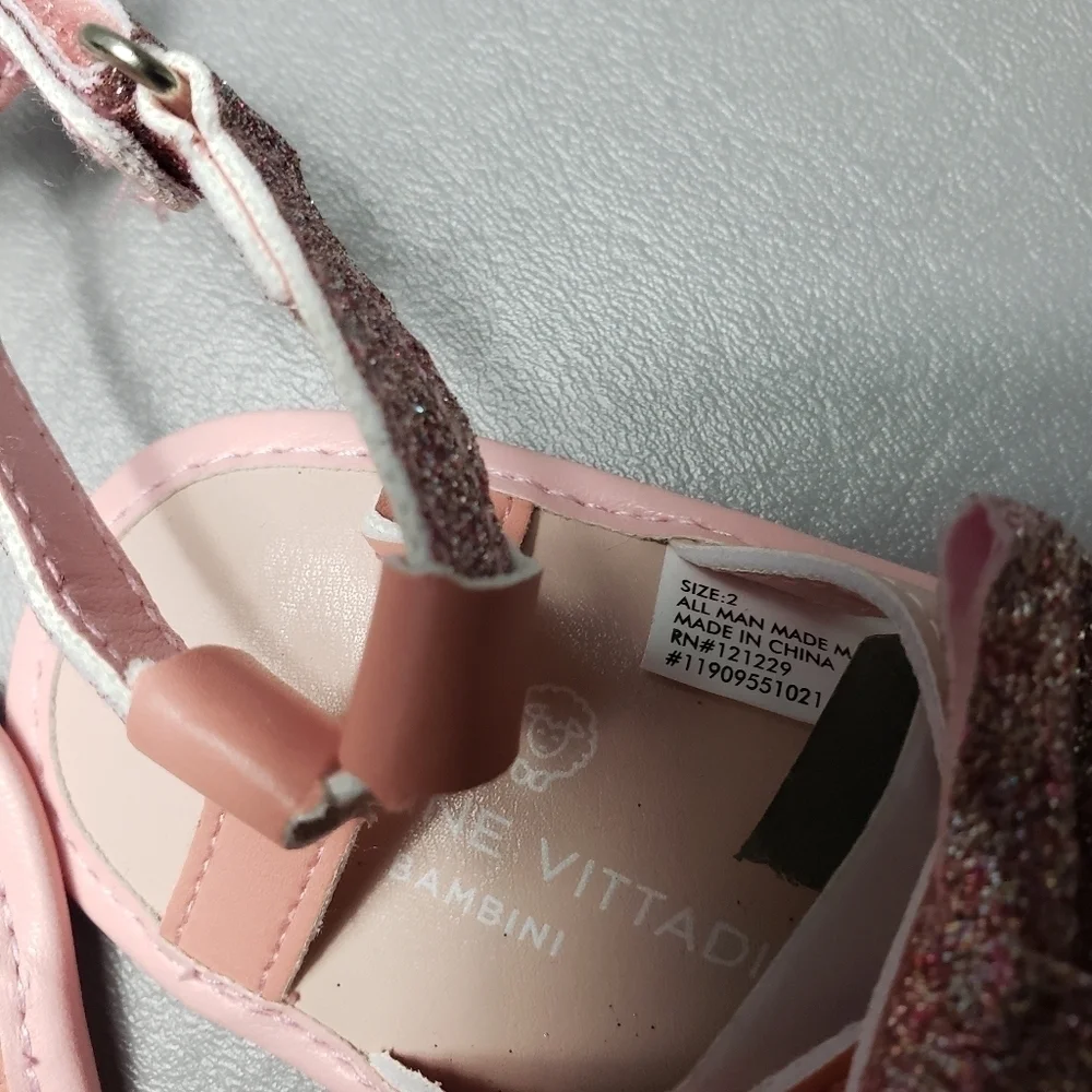 new Adrienne vittadini bambini baby girls glitter bow sandals size 2